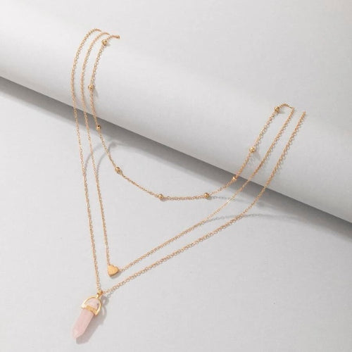 Collar Cuarzo Rosa Del Amor