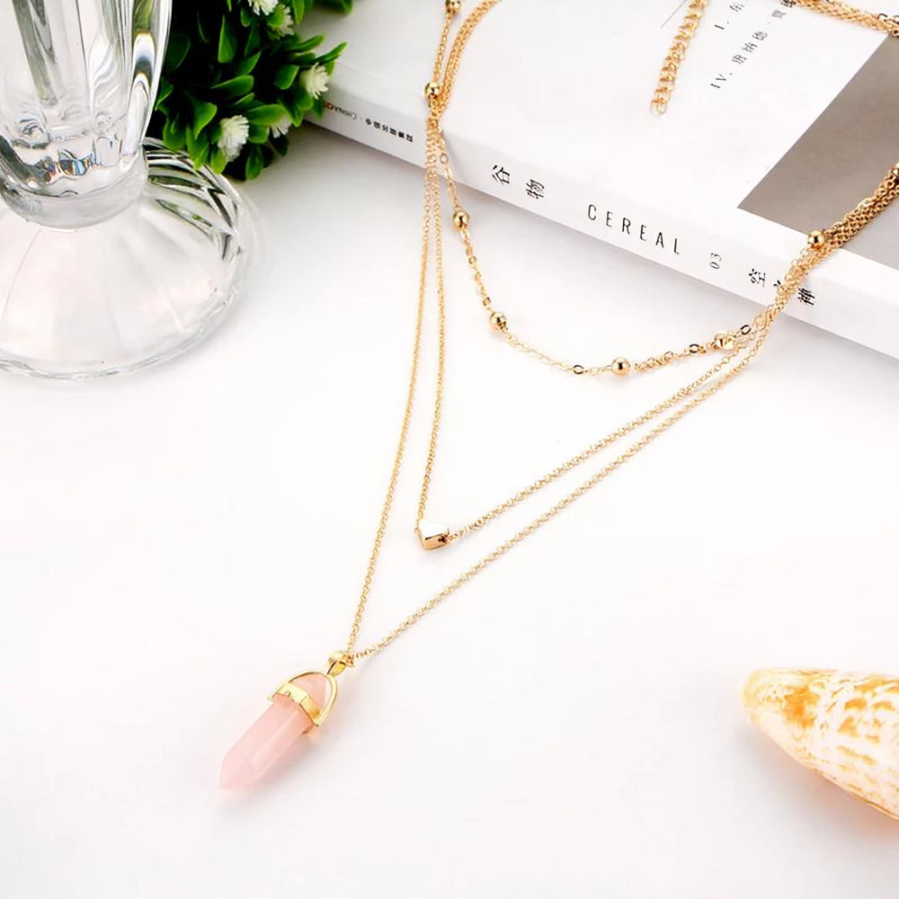 Collar Cuarzo Rosa Del Amor