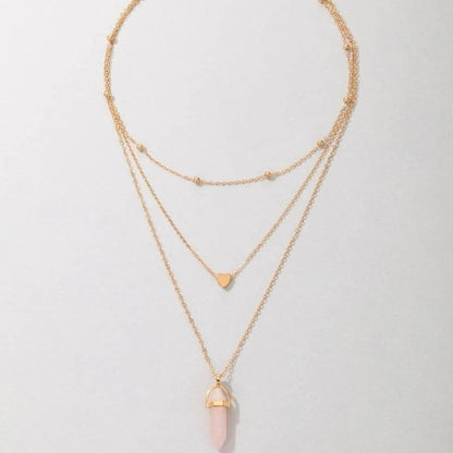 Collar Cuarzo Rosa Del Amor